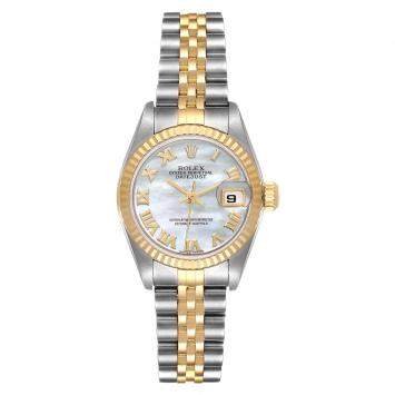 Pre Owned Rolex MOP 18K Yellow Gold Stainless Steel Datejust 79173 Women's Wristwatch 26MM