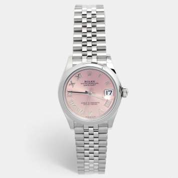 Pre Owned Rolex Pink Oystersteel Datejust M278240-0014 Women's Wristwatch 31 mm