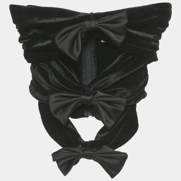 Pre Owned Ronny Kobo Black Velvet Bow Detail Top XS