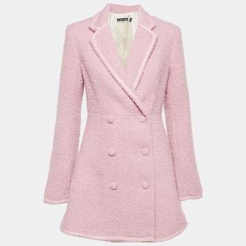 Pre Owned ROTATE BIRGER CHRISTENSEN Pink Bouclé Mini Tuxedo Dress M
