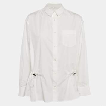 Sacai White Cotton Blend Button Front and Back Blouse XL