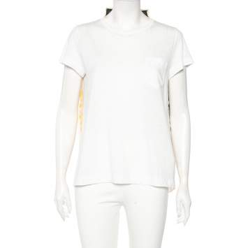Sacai Multicolored Printed Back Chiffon & Linen Tunic T-Shirt S 