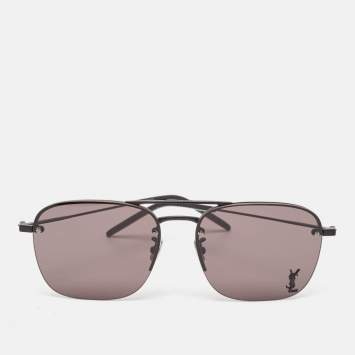 Pre Owned Saint Laurent Black SL309 Metal Frame Aviator Sunglasses