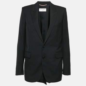 Pre Owned Saint Laurent Paris Black Wool Tailored Blazer M