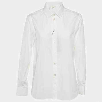Saint Laurent Paris White Cotton Button Front Shirt L
