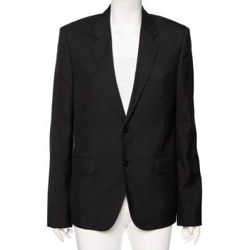 Pre Owned Saint Laurent Black Wool Single Breasted Blazer XL