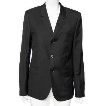 Pre Owned Saint Laurent Black Wool Single Breasted Blazer XXL 