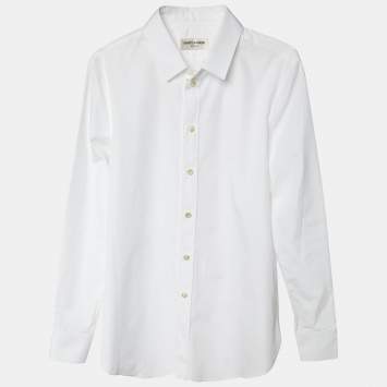 Pre Owned Saint Laurent Paris White Cotton Button Front Shirt L