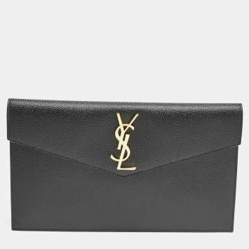 Saint Laurent Black Leather Uptown Pouch