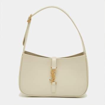 Pre Owned Saint Laurent Ivory Leather LE 5 À 7 Shoulder Bag