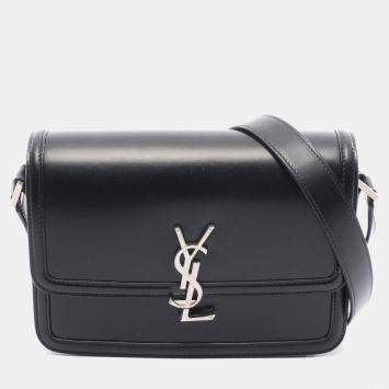 Pre Owned Saint Laurent Paris Solferino Black Leather Shoulder Bag