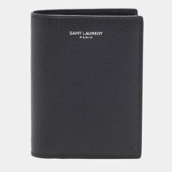 Pre Owned Saint Laurent Black Leather Bifold Wallet