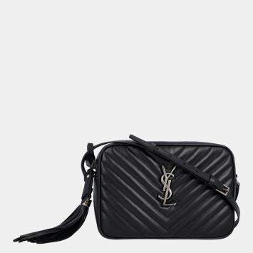 Pre Owned Saint Laurent Black Quilted Leather Lou Camera Bag
