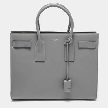 Pre Owned Saint Laurent Grey Leather Large Classic Sac De Jour Tote