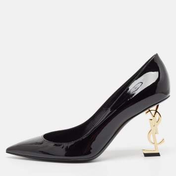 Pre Owned Saint Laurent Black Patent Leather Opyum Pumps Size 39