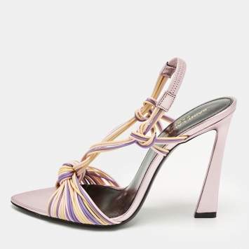 Pre Owned Saint Laurent Multicolor Rubber Gippy Slingback Sandals Size 39