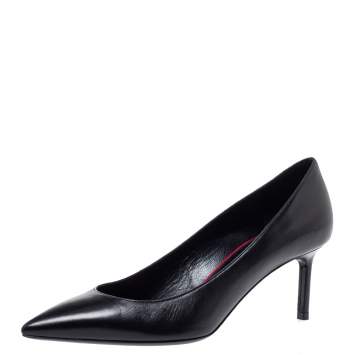 Pre Owned Saint Laurent Paris Black Leather Zoe Pointed Toe Pumps Size 36.5