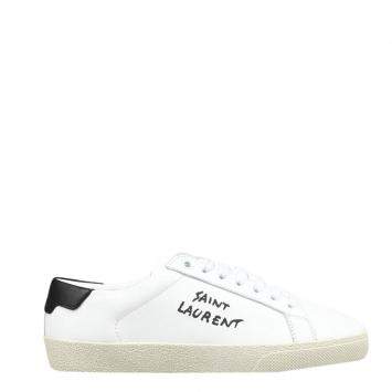 Pre Owned Saint Laurent Paris White Court Classic SL/06 Sneakers Size EU 38.5