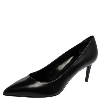 Pre Owned Saint Laurent Black Leather Anja Pointed Toe Pumps Size 39.5