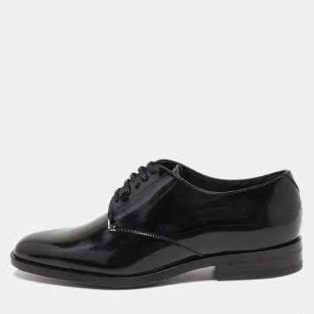 Pre Owned Saint Laurent Black Leather Lace Up Derby Size 36