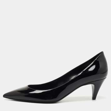 Pre Owned Saint Laurent Paris Black Patent Leather Anja Pumps Size 36