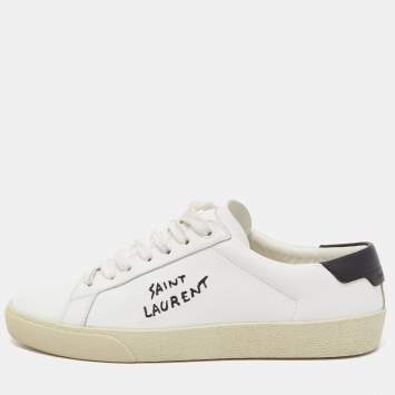 Pre Owned Saint Laurent White Leather Court Classic Sneakers Size 39
