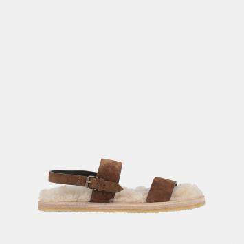 Pre Owned Saint Laurent Nubuck Leather Sandals 38