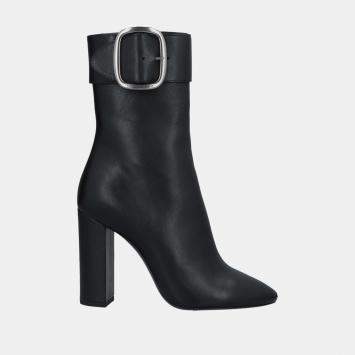 Pre Owned Saint Laurent Leather Mid Calf Boots Size 40