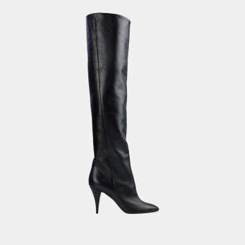 Pre Owned Saint Laurent Leather Knee Length Boots 39