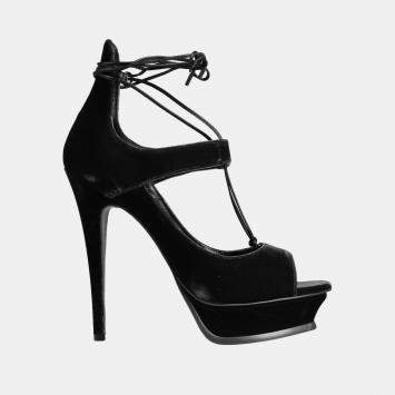 مملوكة مسبقًا Saint Laurent Velvet Platform Sandals 38