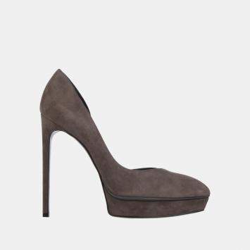 Pre Owned Saint Laurent Brown Suede D'orsay Pumps 40