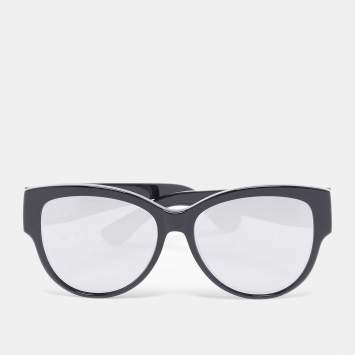 Saint Laurent Black/Grey Mirrored SLM3 Cat-Eye Sunglasses