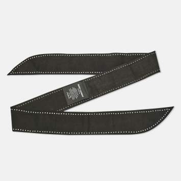 Saint Laurent Black Studded Suede Bandeau Scarf 