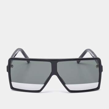 Pre Owned Saint Laurent Black SL 183 Betty Half Mirror Oversized Sunglasses