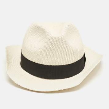 Pre Owned Saint Laurent Beige Straw Hat
