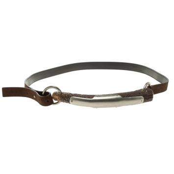 Pre Owned Saint Laurent Paris Brown Leather Horn Bag Shoulder Strap