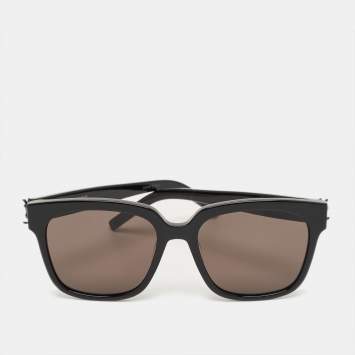Pre Owned Saint Laurent Black SL M40 Square Sunglasses