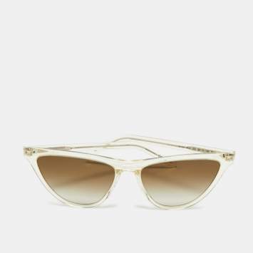 مملوكة مسبقًا Saint Laurent Light Yellow/Grey Gradient SL550 SLIM Cat Eye Sunglasses