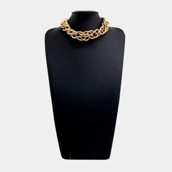 Pre Owned Saint Laurent Paris Gold Tone Chain Necklace
