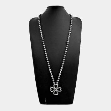 Pre Owned Saint Laurent Paris Silver Tone Necklace