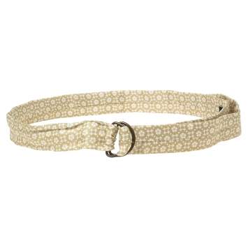 Pre Owned Yves Saint Laurent Beige Floral Print Silk Belt