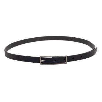 Pre Owned Saint Laurent Black Leather Buckle Slim Belt 85CM