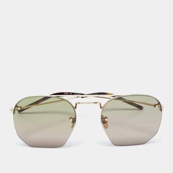Pre Owned Saint Laurent Gold Tone/ Bicolor Gradient SL 422 Aviator Sunglasses