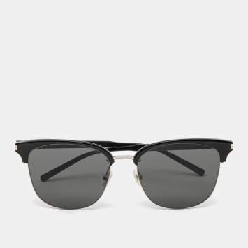 Pre Owned Saint Laurent Black Classic 180 Round Sunglasses