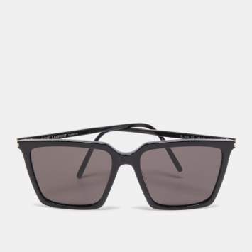 Pre Owned Saint Laurent Black SL474 001 Squares Sunglasses