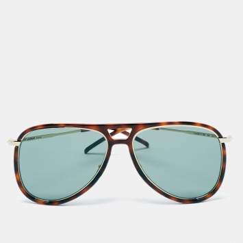 Pre Owned Saint Laurent Brown Tortoise Classic Rim Sunglasses