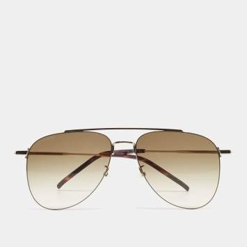 Pre Owned Saint Laurent Silver Acetate SL392 Gradient Sunglasses