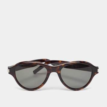 Pre Owned Saint Laurent Brown Tortoise SL520 Sunset Cat Eye Sunglasses