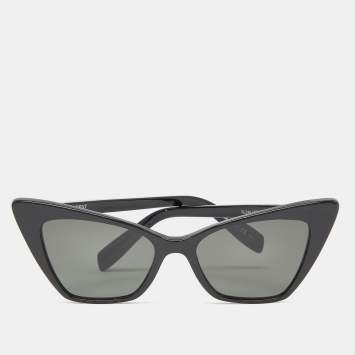 Pre Owned Saint Laurent Black/Grey SL244 Victoire Cat-Eye Sunglasses