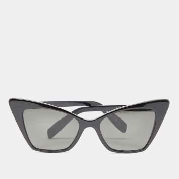 Pre Owned Saint Laurent Black/Grey SL244 Victoire Cat-Eye Sunglasses